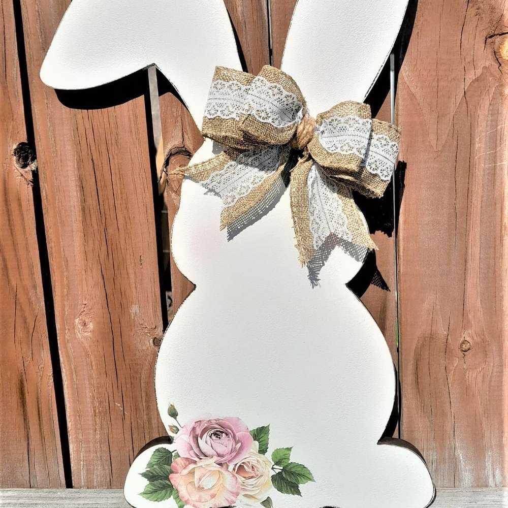 Handmade Easter/Spring Bunny Door Sign